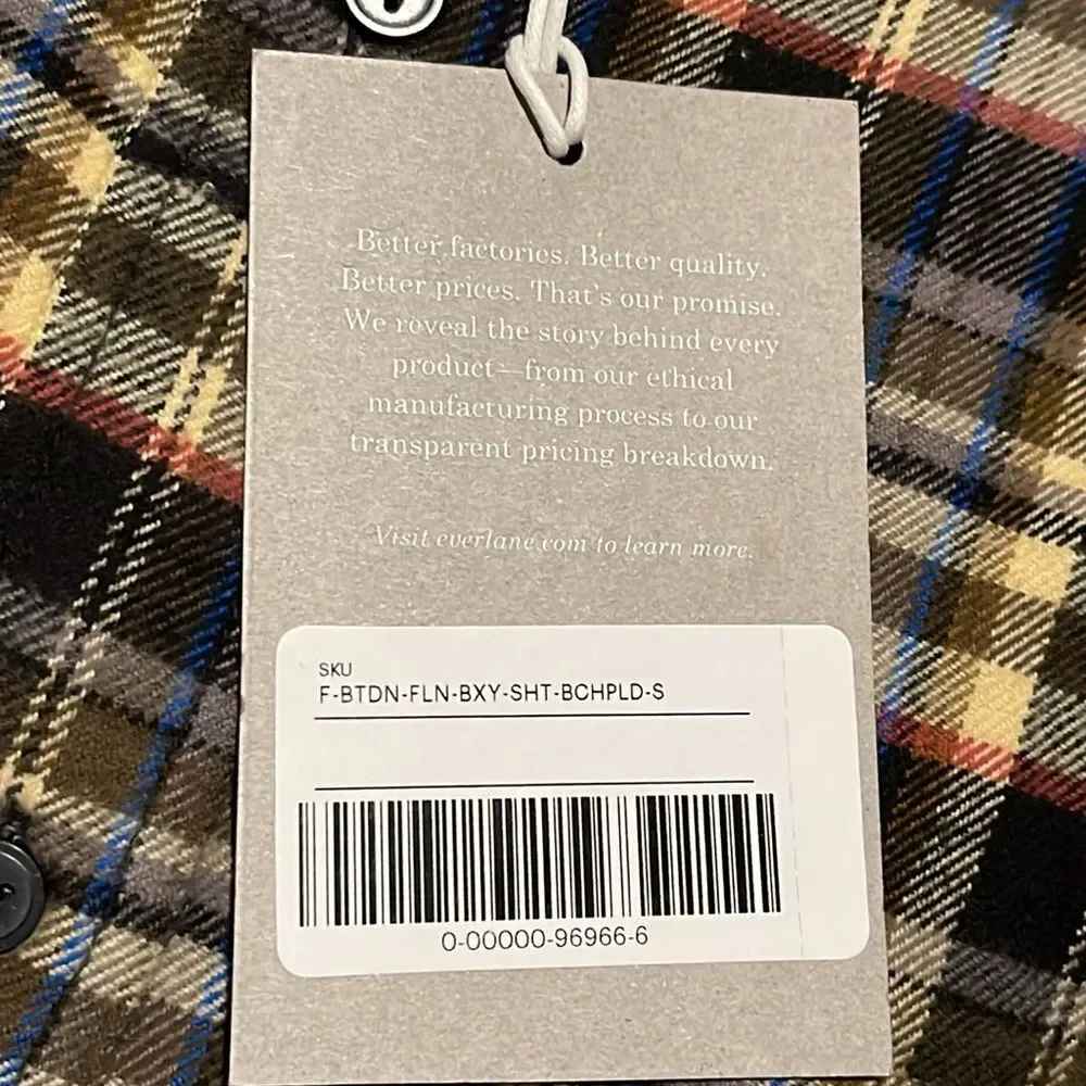 Everlane NWT The Boxy Plaid Flannel Size Small - Picture 8 of 12